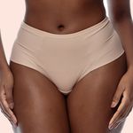KIT CALCINHA MICROFIBRA HOT PANTS FIO DUPLO - COM 03 PEÇAS - PRETO/BRAN/CHOC
