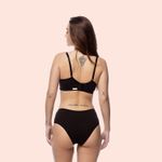 SUTIÃ REFORÇADO COM ALTA SUSTENTAÇÃO COM BOJO E ARO EM MICROFIBRA - PRETO
