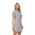 1901024 CHEMIISE LISTRADA VISCOLYCRA - CINZA