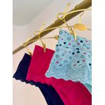 KIT CALCINHA MICROFIBRA TANGA - COM 03 PEÇAS - MARINHO/CORACAO/PINK