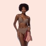 SUTIÃ MEIA TAÇA COM BOJO E ARO EM MICROFIBRA - CASTANHO