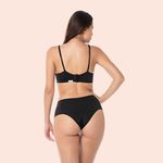 CALCINHA HOT PANT CÓS ALTO COM LATERAL DUPLA - PRETO