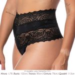 CALCINA CINTURA ALATA RENDA E MICROFIBRA - PRETO