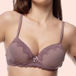 SUTIÃ MEIA TAÇA COM BOJO E ARO EM MICROFIBRA E RENDA - SATIN