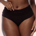 KIT CALCINHA ALGODÃO CÓS EM RENDA - COM 03 PEÇAS - MARFIM/CHOCOLATE/PRETO