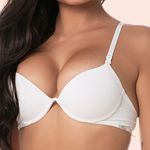 SUTIÃ PUSH-UP COM BOJO E ARO INTEIRIÇO EM MICROFIBRA - BRANCO