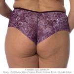 CALCINHA TRANSPARENTE CÓS ALTO FIO DENTAL DUPLO VINHO - ESTAMPADO