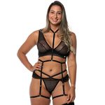 CHOCKER CINTA LIGA ELÁSTICO COM REGULAGEM PRETO - PRETO