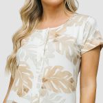 17.01.031 PJ BLUSA ABERTA FLORAL BEGE VICOLYCRA - ESTAMPADO