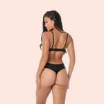 SUTIÃ MEIA TAÇA COM BOJO E ARO EM MICROFIBRA - PRETO