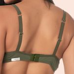 SUTIÃ MEIA TAÇA COM BOJO E ARO EM MICROFIBRA E RENDA - VERDE MAJOR