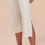 PIJAMA BLUSA C/ GUIOER E CAPRI ALGODÃO LINHO ECO OFF WHITE - OFF-WHITE