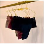 KIT CALCINHA ALGODÃO FIO DUPLO CÓS EM RENDA - COM 03 PEÇAS - PRETO/SENSUALE/CHOCOLATE