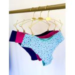 KIT CALCINHA MICROFIBRA FIO DUPLO - COM 03 PEÇAS - MARINHO/CORACAO/PINK