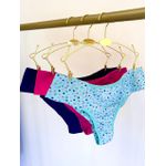 KIT CALCINHA MICROFIBRA FIO DUPLO - COM 03 PEÇAS - MARINHO/CORACAO/PINK