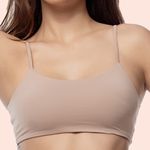 TOP SEM ARO COM BOJO REMOVÍVEL EM MICROFIBRA - CHOCOLATE