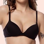 SUTIÃ PUSH-UP COM BOJO E ARO EM MICROFIBRA - PRETO