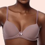 SUTIÃ MEIA TAÇA COM BOJO E ARO E COM BASE EMBUTIDA EM MICROFIBRA - SATIN