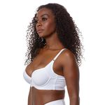 SUTIÃ REFORÇADO COM ALTA SUSTENTAÇÃO COM BOJO E ARO EM MICROFIBRA - BRANCO