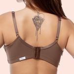 SUTIÃ REFORÇADO COM ALTA SUSTENTAÇÃO COM BOJO E ARO EM MICROFIBRA - CASTANHO