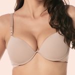 SUTIÃ PUSH-UP COM BOJO E ARO INTEIRIÇO EM MICROFIBRA - CHOCOLATE