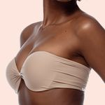 SUTIÃ TOMARA QUE CAIA COM BOJO E ARO EM MICROFIBRA - CHOCOLATE