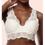SUTIÃ COM ALÇAS LARGAS COM BOJO E ARO EM RENDA - PEROLA