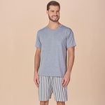 PIJAMA MASCULINO BL MESCLA SHORT LISTRADO VISCOLYCRA - INDEFINIDO