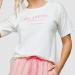 PIJAMA COM SILK E SHORT LISTRADO - OFF-WHITE