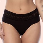 KIT CALCINHA ALGODÃO FIO DUPLO CÓS EM RENDA - COM 03 PEÇAS - MARFIM/CHOCOLATE/PRETO