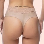 KIT CALCINHA MICROFIBRA FIO DUPLO CÓS EM RENDA - COM 03 PEÇAS - PRETO/BRAN/CHOC