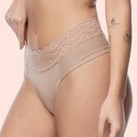 KIT CALCINHA MICROFIBRA FIO DUPLO CÓS EM RENDA - COM 03 PEÇAS - PRETO/BRAN/CHOC