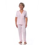 PIJAMA AMERICANO LONGO LIGANETE - ROSA DELICATI