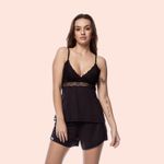 SHORT DOLL ALCINHA MICROFIBRA - PRETO