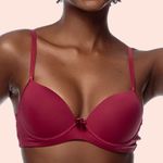 SUTIÃ MEIA TAÇA COM BOJO E ARO E COM BASE EMBUTIDA EM MICROFIBRA - DESEJO