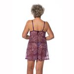 BABY DOLL TRANSPARENTE SEXY TULE VINHO - ESTAMPADO