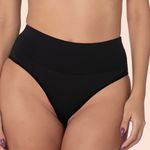 CALCINHA COS DUPLO COM ELASTICO INTERNO CINTURA ALTA - PRETO