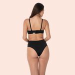 CALCINHA COS DUPLO COM ELASTICO INTERNO CINTURA ALTA - PRETO