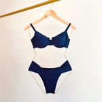 CALCINHA MAYSA PLISSADA BIQUINI - AZUL MARINHO