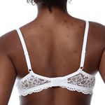 SUTIÃ MEIA TAÇA COM BOJO E ARO EM RENDA - BRANCO