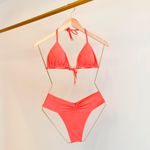 TOP NARA CORTININHA BIQUINI - CORAL