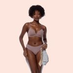 KIT CALCINHA TANGA ALGODÃO - COM 03 PEÇAS - CHOCOLATE/MESCLA/SATIN