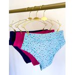KIT CALCINHA MICROFIBRA BASICO SEM ELÁSTICO - COM 03 PEÇAS - PINK/CORACAO/MARINHO
