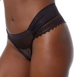 CALCINHA SEXY FIO DUPLO RENDA PRETA - PRETO