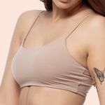 TOP SEM ARO COM BOJO REMOVÍVEL EM MICROFIBRA - CHOCOLATE