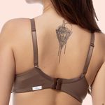 SUTIÃ SEM ARO COM BOJO MACIO TRIÂNGULO EM MICROFIBRA - CASTANHO