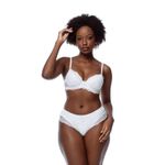 CALCINHA CÓS ALTO TANGA RENDA E MICROFIBRA - BRANCO