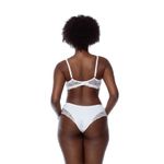 CALCINHA CÓS ALTO TANGA RENDA E MICROFIBRA - BRANCO