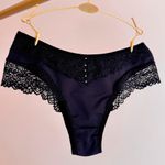 CALCINHA CÓS ALTO TANGA RENDA E MICROFIBRA - PRETO