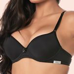 SUTIÃ MEIA TAÇA COM BOJO E ARO EM MICROFIBRA - PRETO